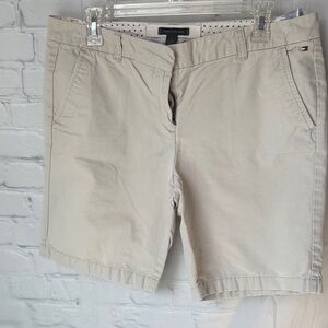 TOMMY HILFIGER Ladies Tan Beige Shorts Flat Cotton Bermuda Walking Size 10